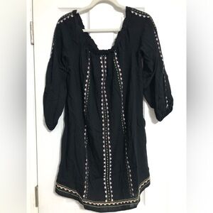 Boho Aztec western embroidered Flying Tomato black dress women’s‎ large new NWT